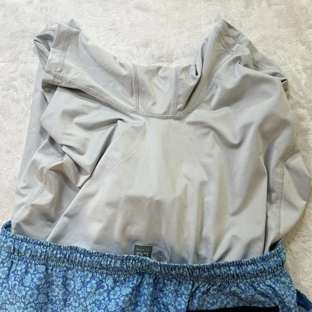 SSCO Swim Shorts LG Blue‎ Floral Print 5.5